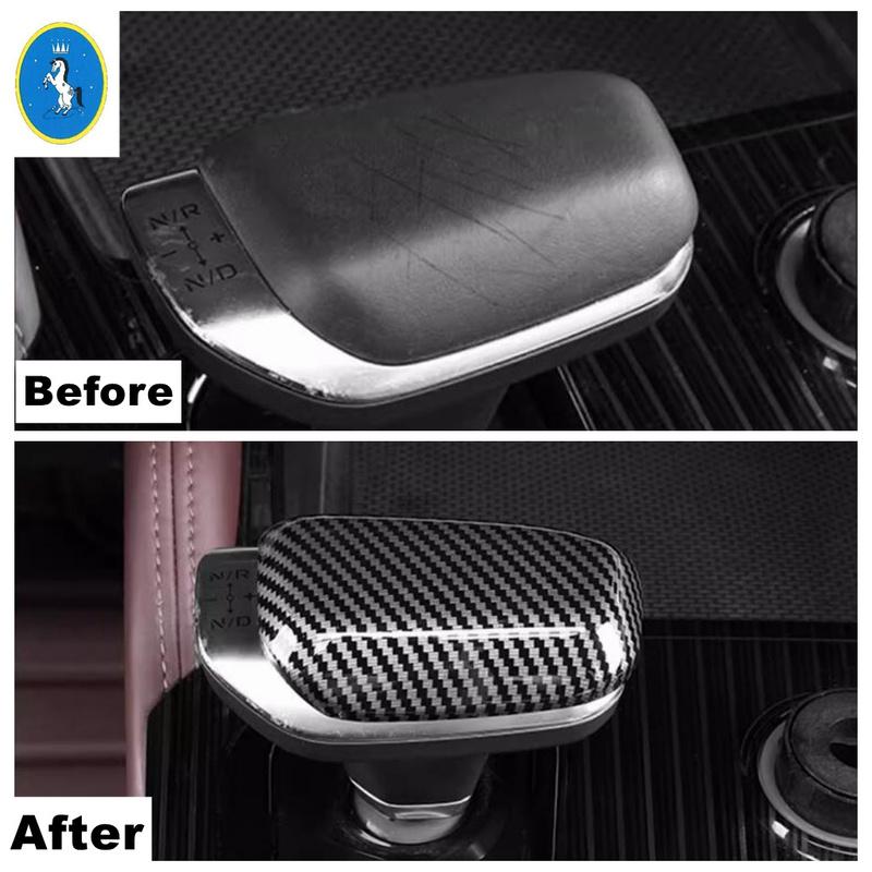 Car Gear Shift Knob Head Handle Case Decor Sequ Stickers Cover Trim For Geely Monjaro Kx11 Manjaro 2024 ABS Accessories