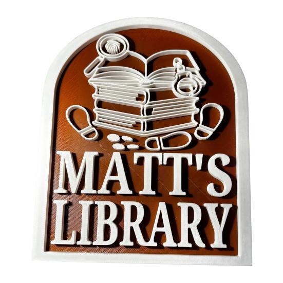 Personalized Library Sign 3D Bookshelf Book Store Decor for Home Library or Reading Nook Bookish Gifts for Book Lovers Reader Women Students
