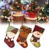 Santa Stocking Christmas Claus Snowman Decorative Pendant Cartoon Kids Gifts