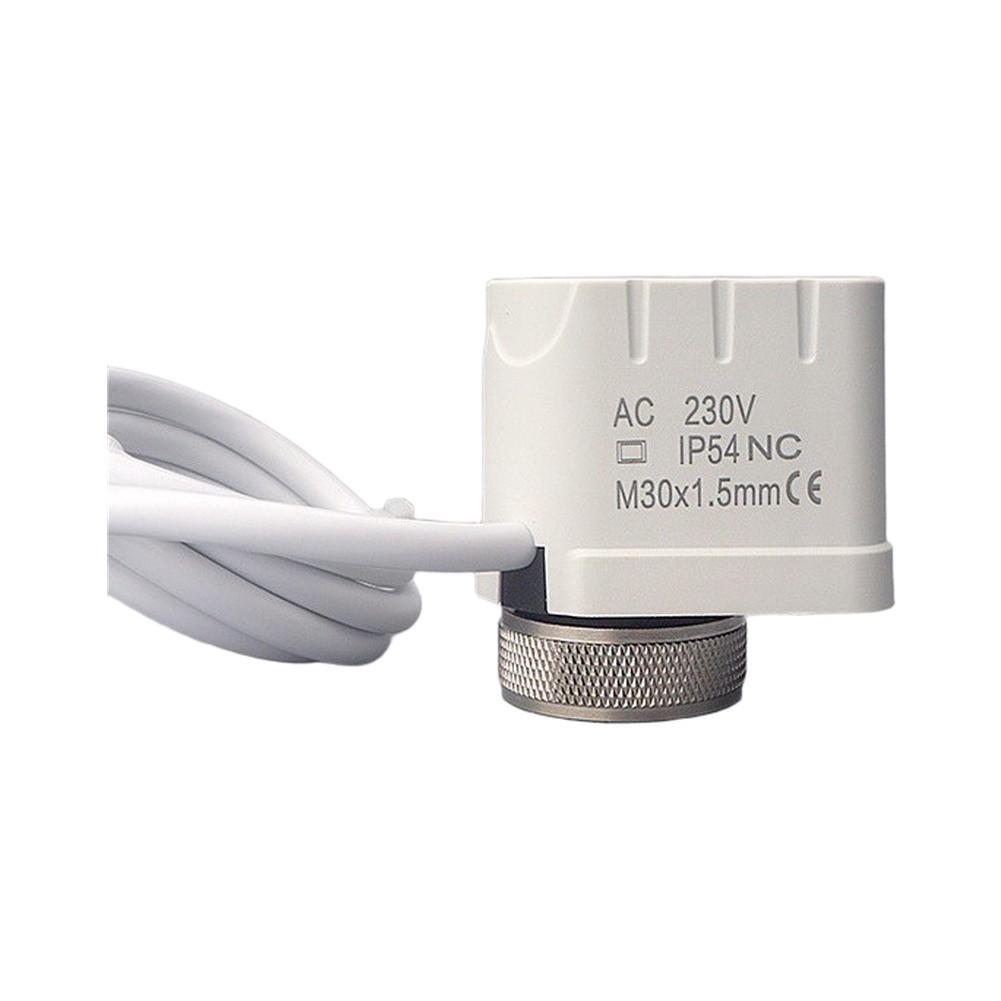 230V 4-Wire Thermal Actuator With Water Pump Linkage, Smart Electric Valve For Floor Heating Systems, M30x1.5 Thread