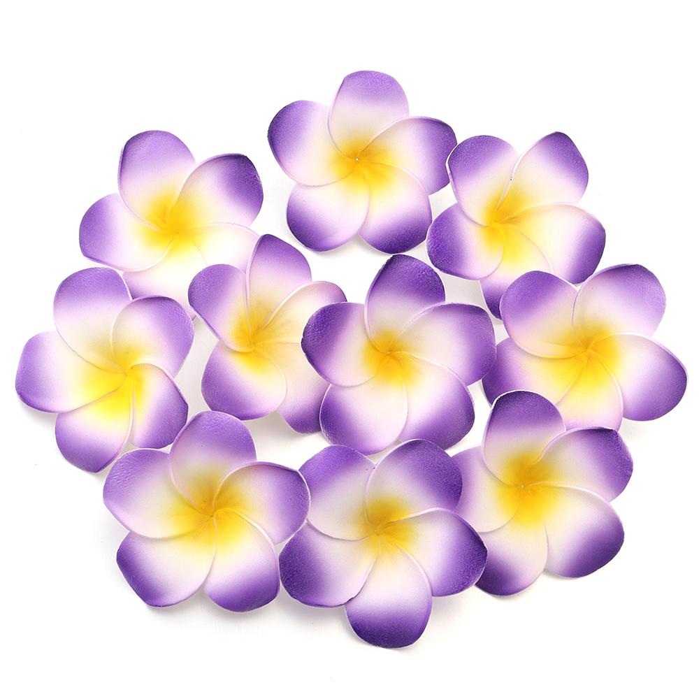 10pcs Foam Frangipani Flowers Colorful Hawaiian Aritificial Flowers Head For Home Wedding Party Hawaii Beach Vacation Gift Decor