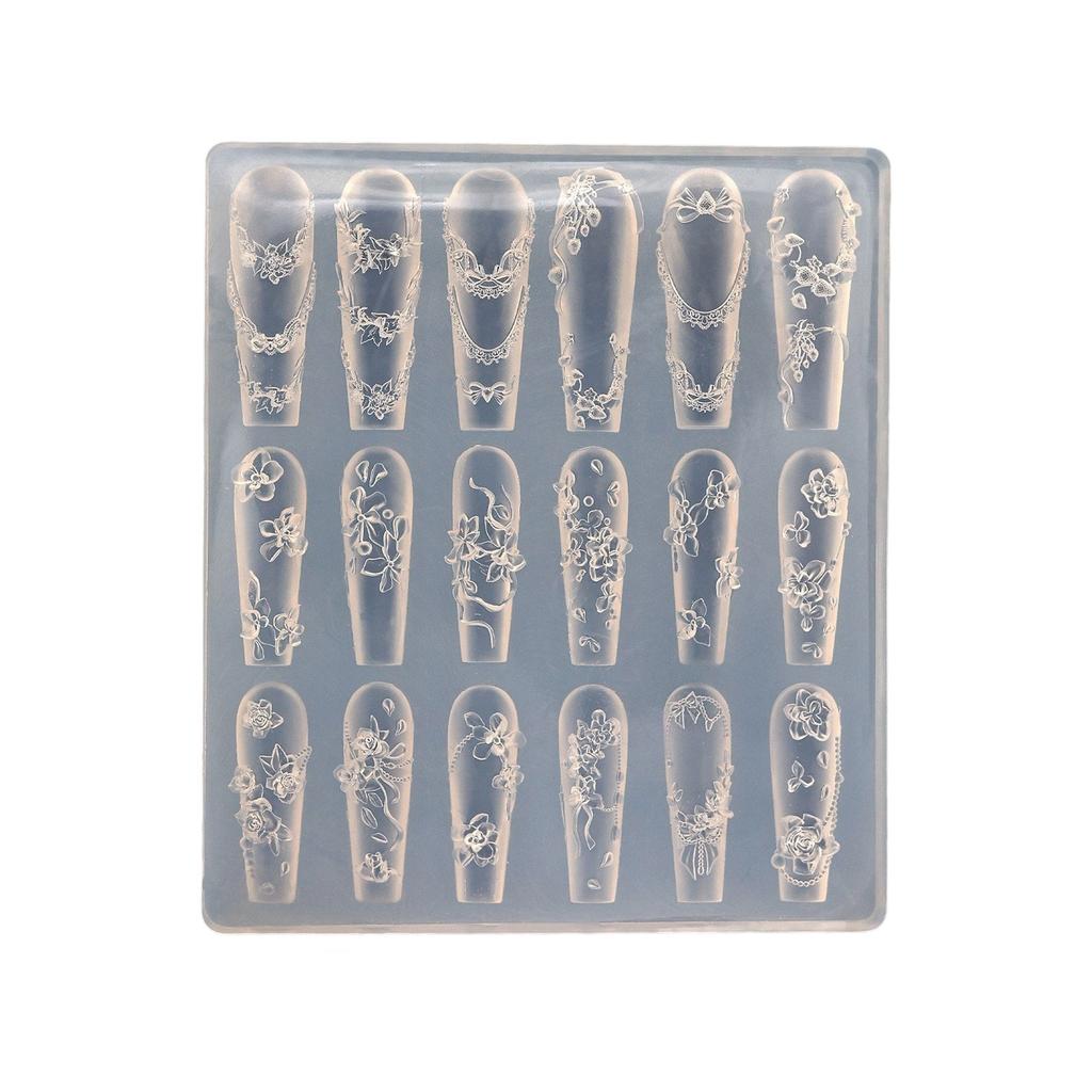Multipurpose Nail Art Silicone Mould for 3D Designs Butterfly Flower Moon Patterns Portable for Acrylic Craft Supplies
