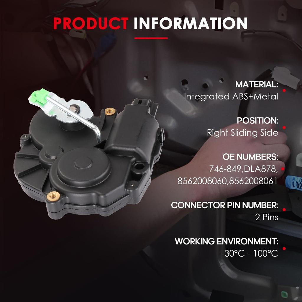 CCIYU Right Passenger Sliding Door Latch Lock Actuator Compatible for Toyota Sienna 2004 05 06 07 08 09 2010 Right Side Door Lock Actuators Replaces