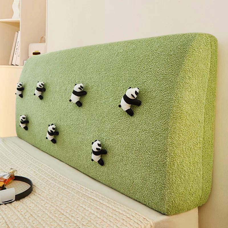 Schmutzabweisende Bett-Rückenlehnen-Abdeckung für Schlafzimmer, verdickte Teddy-Fleece-Kopfteilabdeckung, dehnbare All-inclusive-Stepp-Bettkopfabdeckung