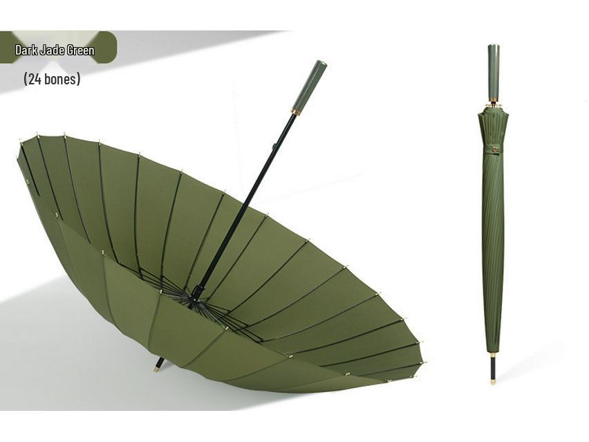 24-Rib Windproof Extra-Large Automatic Umbrella, Long Handle, for Men and Women, Customizable Logo