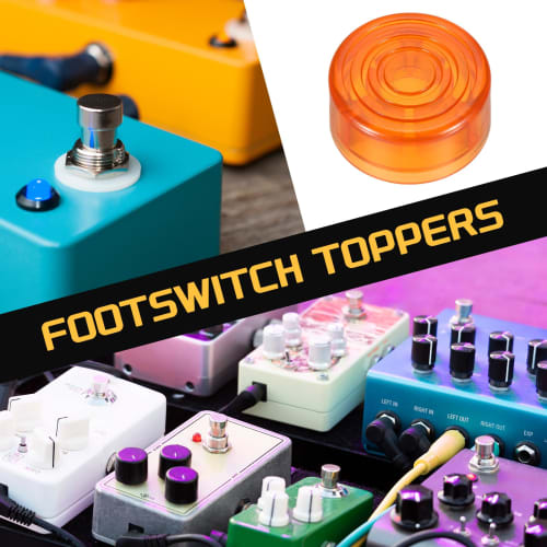 uxcell 10pcs Footswitch Toppers Guitar Pedal Button Caps Plastic Footswitch Top Covers 3/8 Inch for Guitar Effect Pedal Buttons, Orange
