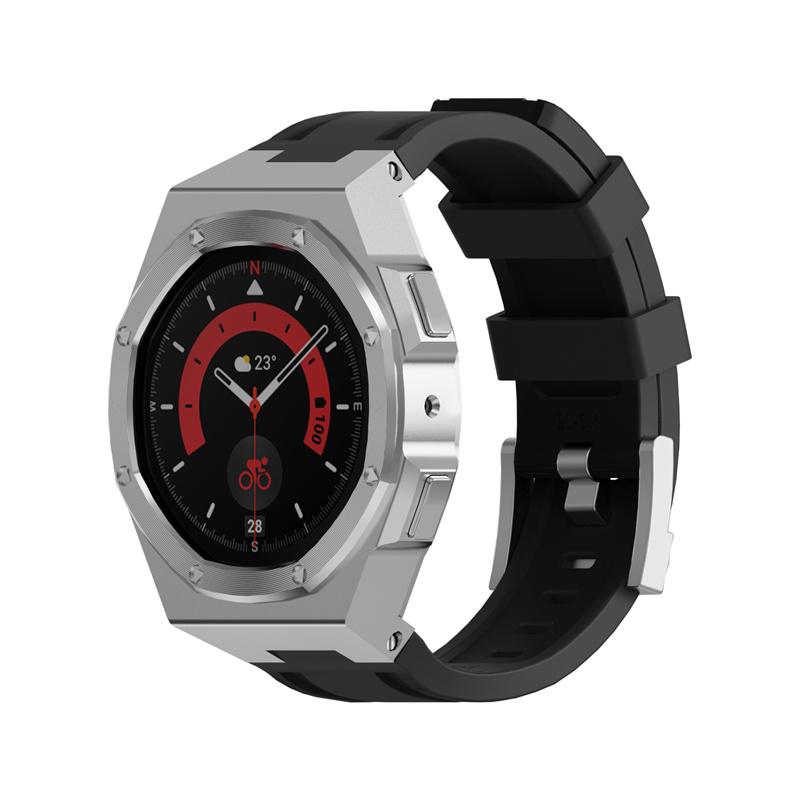 

Классический металлический корпус из нержавеющей стали ремешок для Samsung Galaxy Watch 5 Pro 45 мм комплект для модификации Galaxy Watch 5Pro резиновый ремешок Correa Galaxy 5Pro 45MM