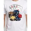 2026 NEW Men'S Retro Poker T-Shirt | Vintage Las Vegas Design with Playing Cards And Dice Graphic, Casual Crew Neck, Slight Stretch Fabric, Regular