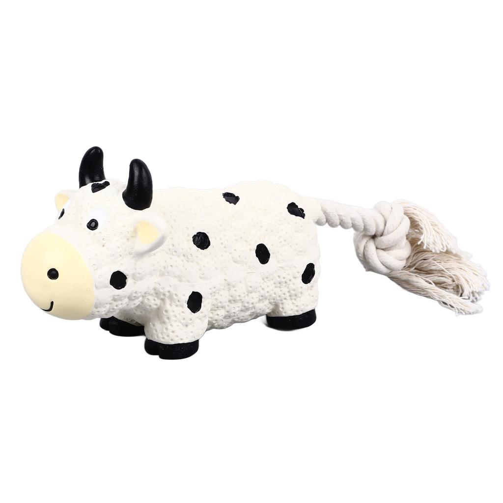 Latex Dog Toy Squeaky Soft Interactive Unique Shape Puppy Chewing Toy for Indoor Small Medium Dogs Cow