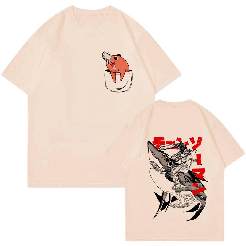 Unisex Mange Y2k Kleidung Japanischer Anime Chainsaw Man T-Shirt 90er Lustiges Pochita T-Shirt Makima Harajuku Grafik-T-Shirts Tops T-Shirt