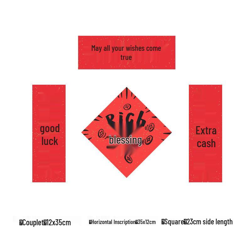 2026 Year of the Horse Mini Spring Festival Couplets - Creative New Year Red Fu Character Photo Props Decoration