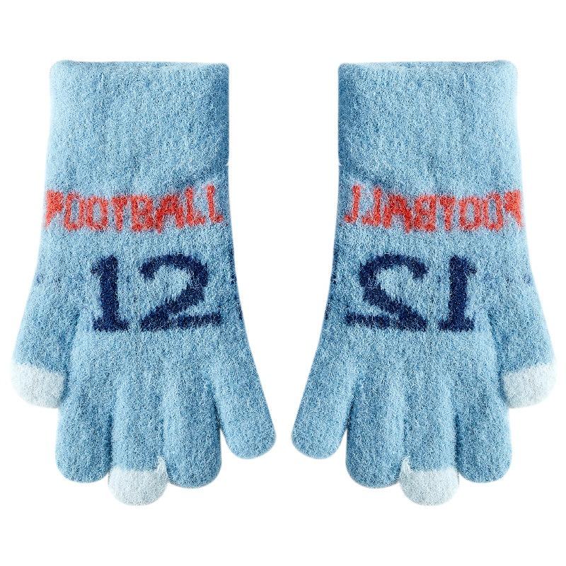 - Years old~ Middle-aged and older children's winter new children's thermal knitted gloves Boys and boys Elementary school students Digital jacquard