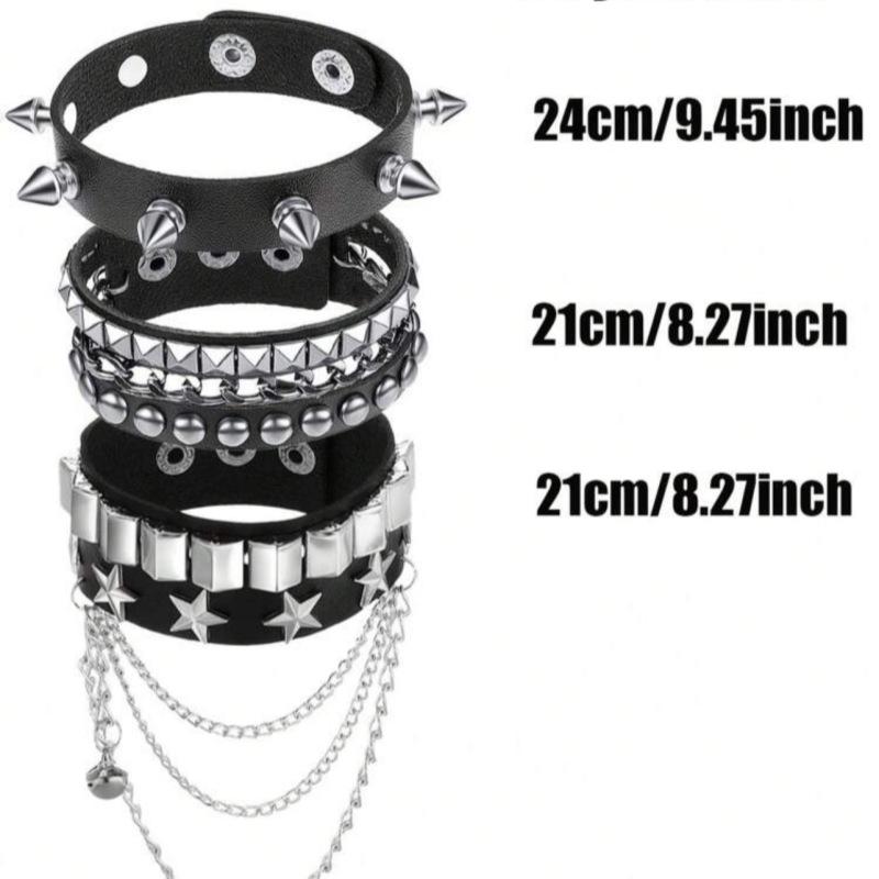 Cross-Border Motorcycle Punk Leather Rivet Bracelet: Chain, Street Dance Style