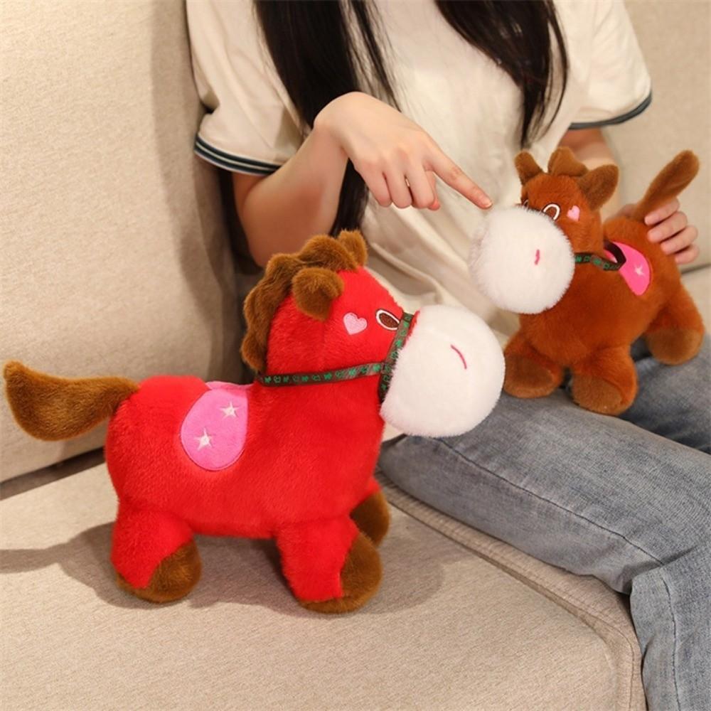 Mascot Dolls 2026 Horse Plush Doll Good Luck Zodiac Pony Figurine  Year of Horse