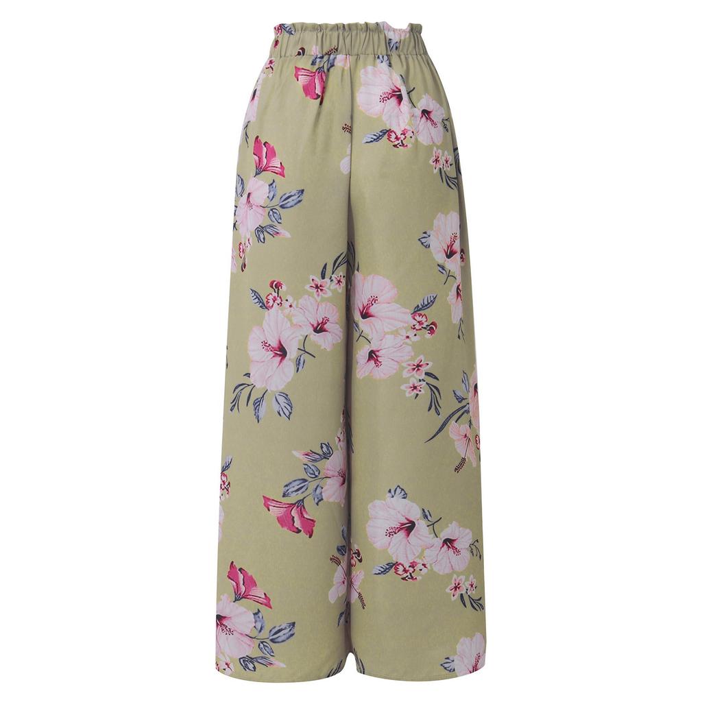 Dámské kalhoty s potiskem Elastický pás Široká noha Vysoký Pas Dlouhé Culottes