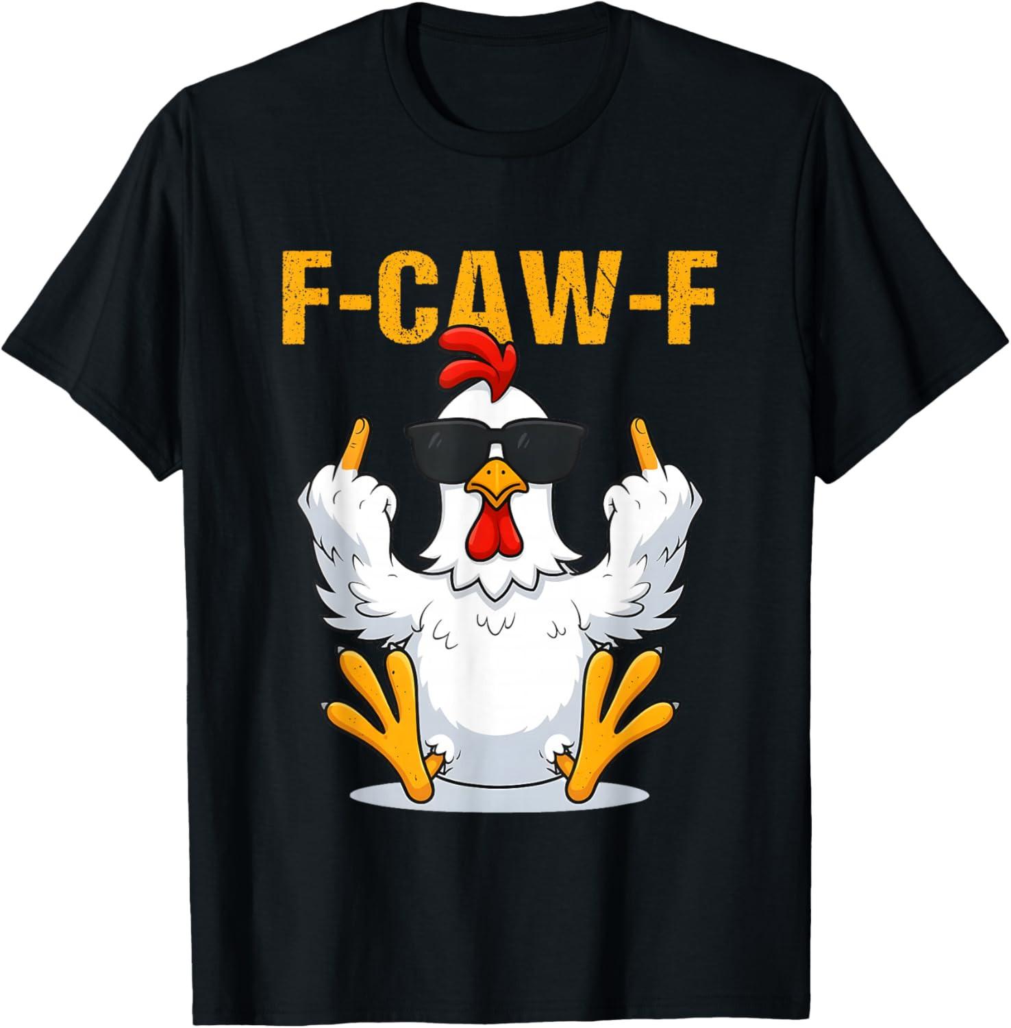 

F-Caw-F Funny Rooster Chicken Meme for Men Women F kaw T Shirt 5XL різнокольоровий