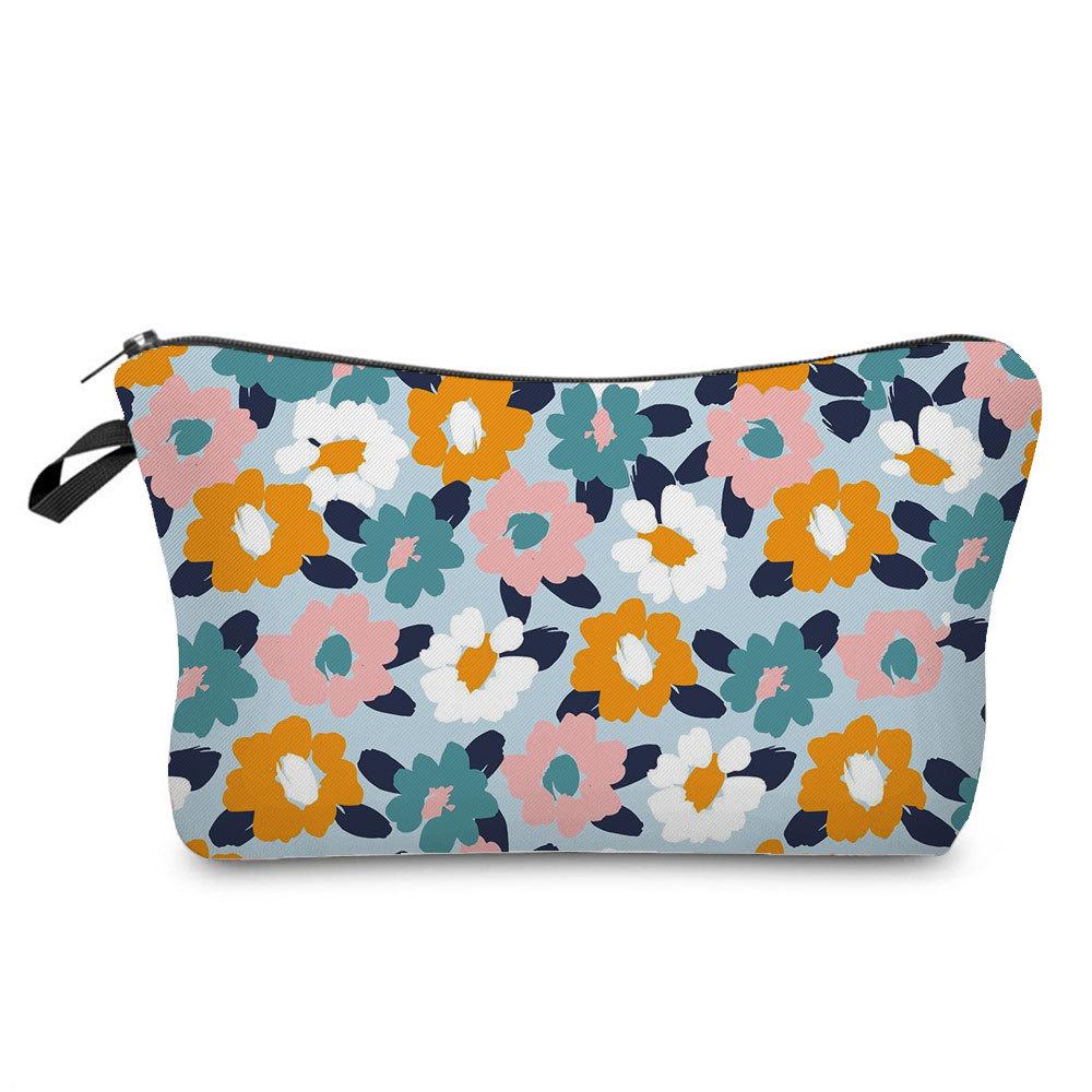 Women Flower Print Cosmetic Bag Toiletries Organize Travel Storage Case 6379