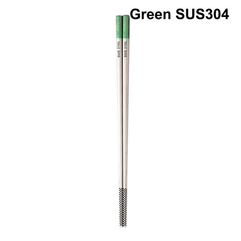 1Pair Chinese Chopsticks 304/316Stainless Steel Non-slip Sushi Chopstick Korean Japanese Food Metal Sticks Outdoor Tableware