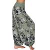 Women Casual Plus Size Print Elastic Waist Straight Loose Haren Long Pants