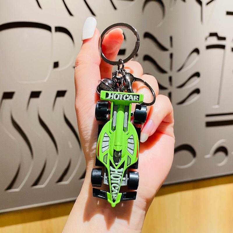 Creative Cartoon Alloy Car Keychain Pendant - Women's Schoolbag Charm & Cute Couple Gift