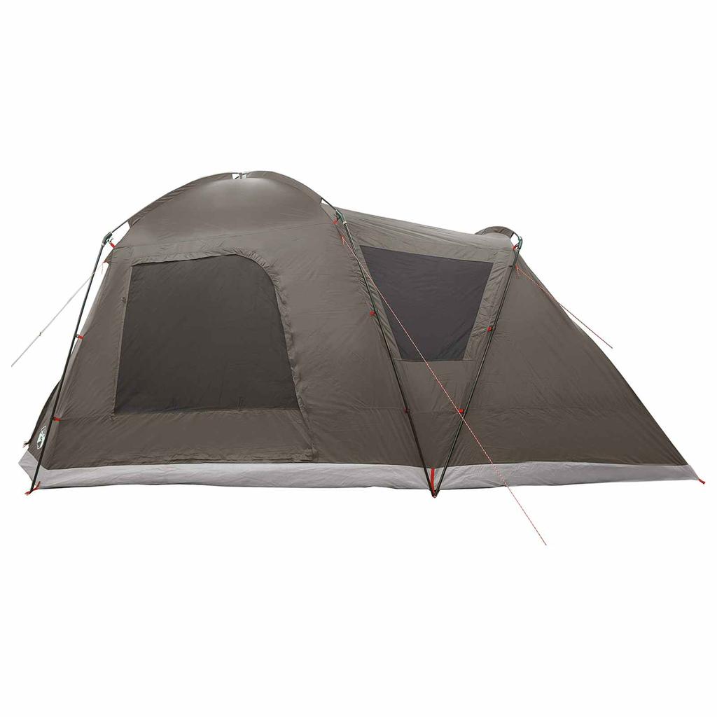 Cabin Tent with Roof Brown and Gray 8 Person Polyester and Steel