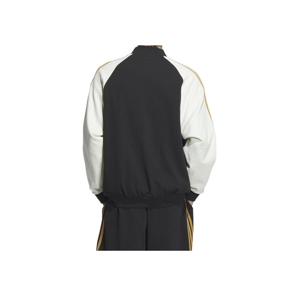 adidas Originals Patchwork Design Collared Long Sleeve Jacket Men Jacket Black IX4240