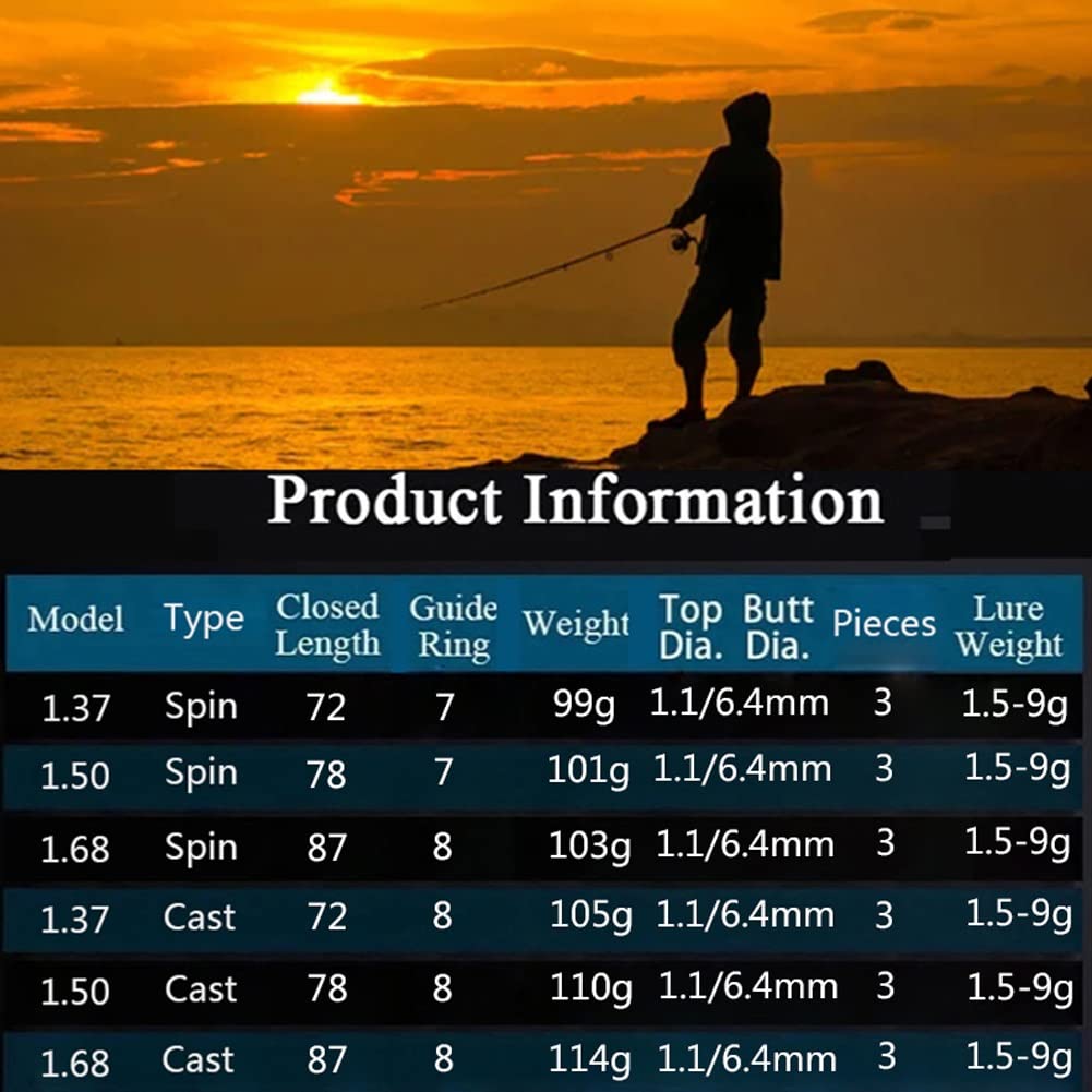 Ultralehký rybářský prut z uhlíkových vláken, rybářský prut s UL Power, rukojeť z masivního dřeva, pevný vršek, ultra měkký rychlý rybářský prut pro přívlač/casting. (Barevné odlévání,