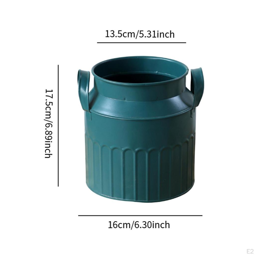 Decorative Flower Vase Iron Planter Portable Home Decor Dried Bucket Plant Pot for Wedding