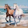 New Collection Diamond Mosaic Horse Sun Diamond Painting Full Round Drill Embroidery Animal Wall Decoration