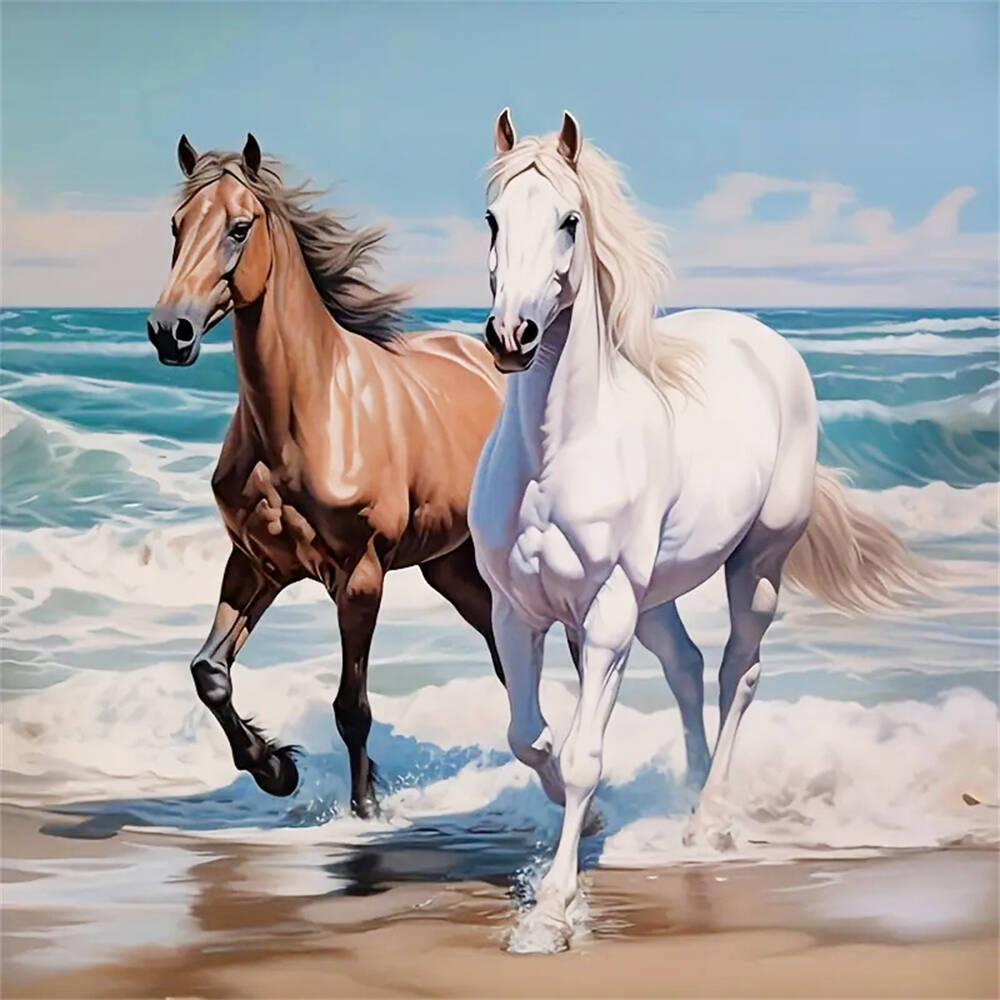 New Collection Diamond Mosaic Horse Sun Diamond Painting Full Round Drill Embroidery Animal Wall Decoration