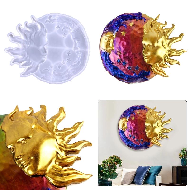 Pro Sun Moon Face Silikonové formy na podnosy Zábavná dekorace Pryskyřičná forma DIY řemeslné potřeby Výroba pro podtácek Klíčenku Nástěnnou dekoraci