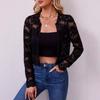 Women's New Autumn and Winter Elegant Long-sleeved See-through Lace Jacket Cardigan Tops