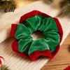 Non Damaging Hair Elastics for Christmas Velvet Scrunchies, Soft Elastic Ties Women Girls, Lightweight Large Intestine Thick Contrast Color
