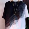 Summer Style Lace Patchwork Top Versatile Short Sleeves To Reduce Age