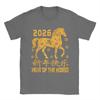 Unisex TShirts Chinese New Year 2026 Red Year of The Horse 2026 Vintage Cotton Tees Short Sleeve T Shirt O Neck Clothing Printing
