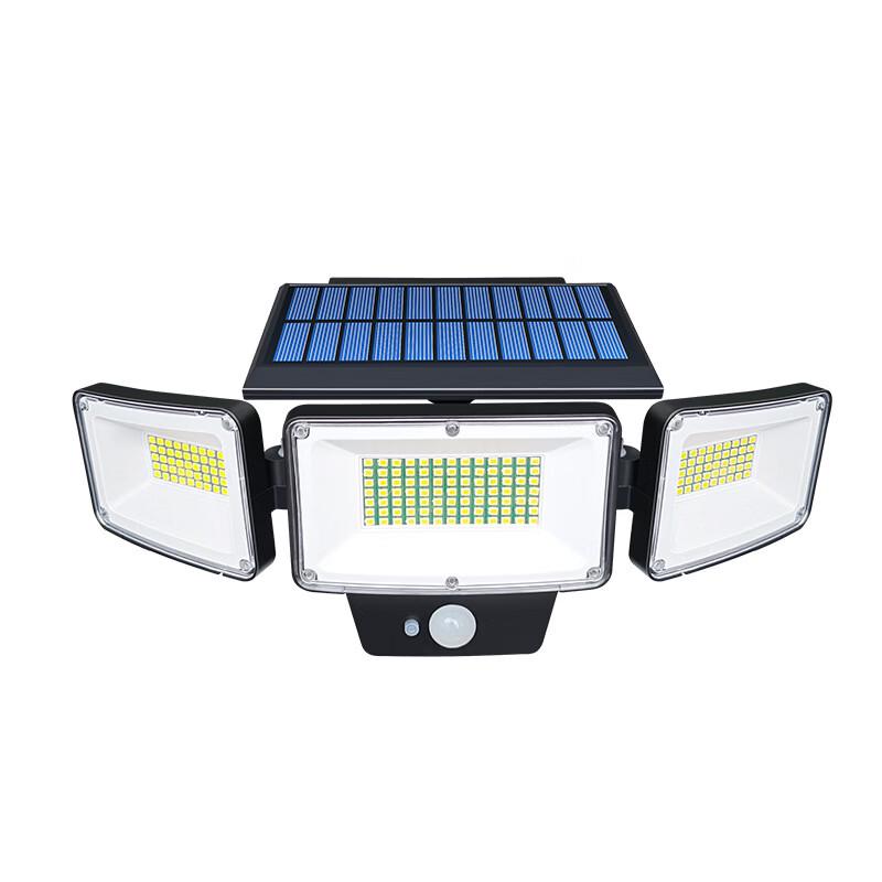 Solar LED Triple-Head Motion Sensor Wall Light