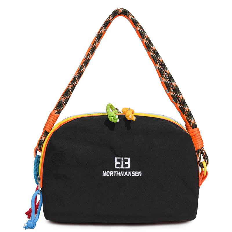 Spliced Contrast Shoulder Bag Multi-compartment Large Capacity Waterproof Crossbody Bag