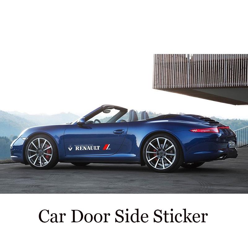 Car Styling Side Body Badge Emblem Decal Car Door Side Stripes Stickers for Renault Sport Duster Megane 2 3 Accessories S888