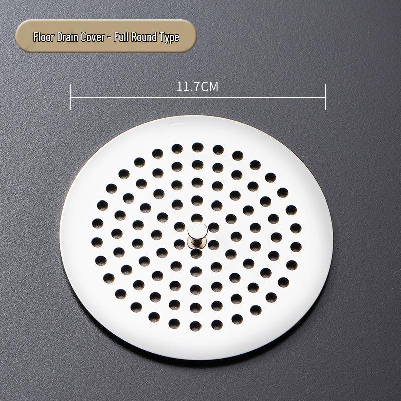 Stainless Steel Round Floor Drain Cover with Anti-Hair Filter and Handle for Hotel Bathrooms
