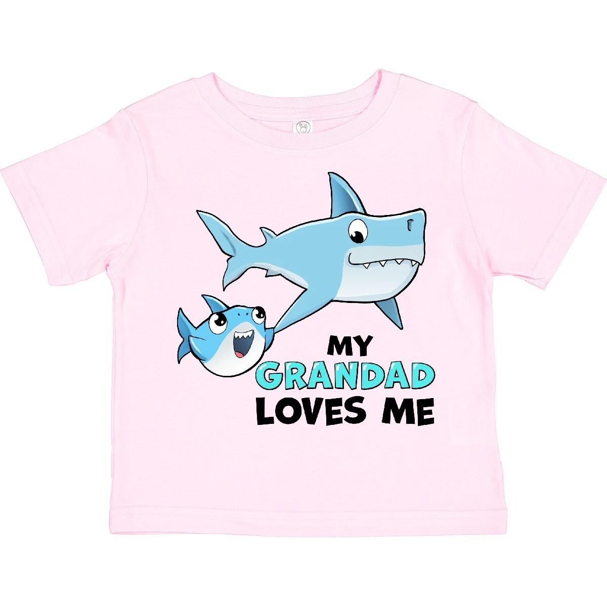 Inktastic My Grandad Loves Me With Cute Sharks Toddler T-Shirt Family Grandpa 130