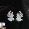 Elegant Geometric Long Dangle Earrings for Women, S925 Sterling Silver with Zircon, High-End Fashion, Summer Vacation Style.