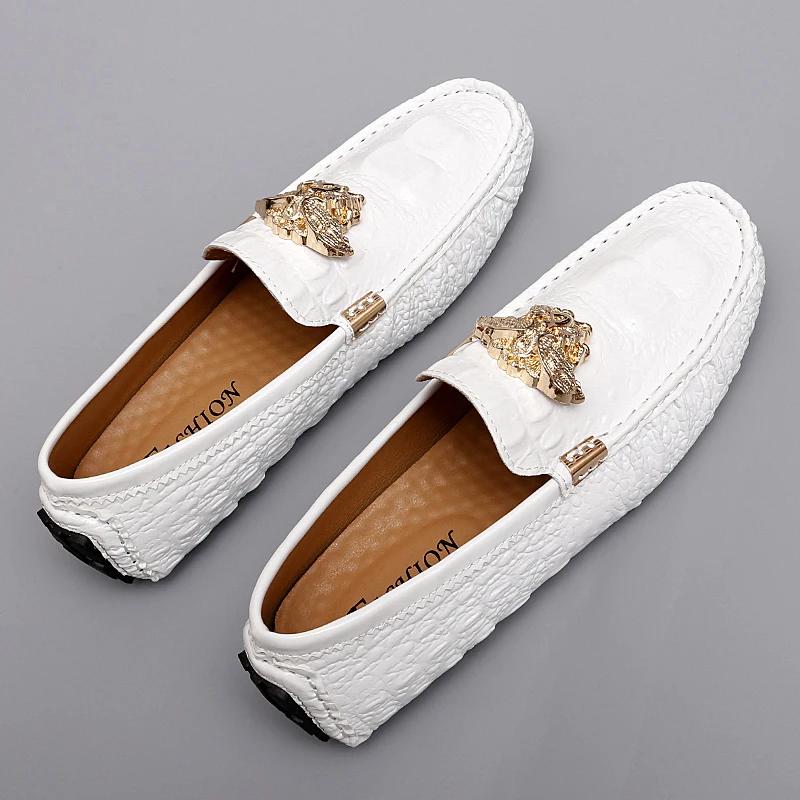 2024 New Men's Casual Leather Ride To Make the Boat Shoes Breathable Soft Men's Flats Color Lazy Loafers Large Size35-48