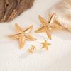Bohemian-Style 4pcs Starfish Earrings Set Summer Beach Vacation Ear Clip Jewelry Party Gift Metal Star Flower Stud Earring