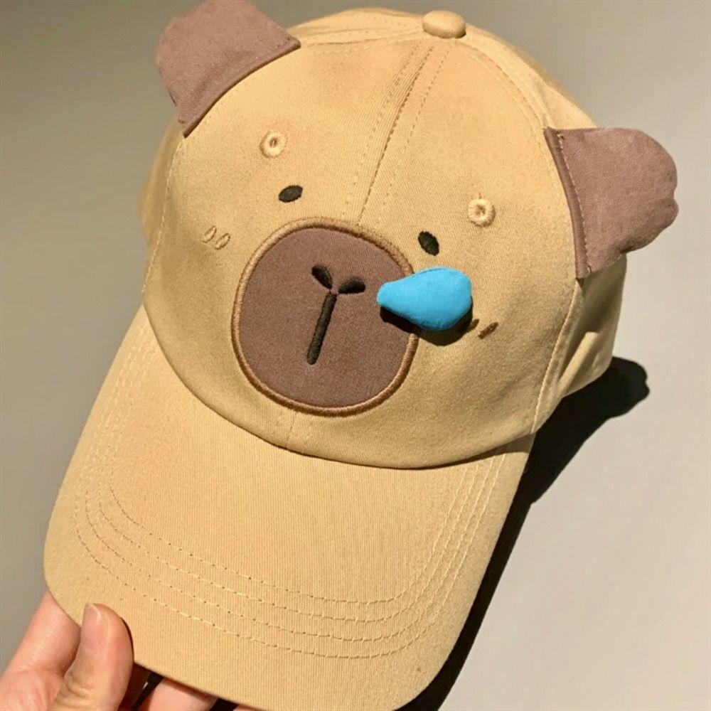 Korean Style Capybara Baseball Cap Embroidery Peaked Cap Casual Cartoon Sun Hat  Girl