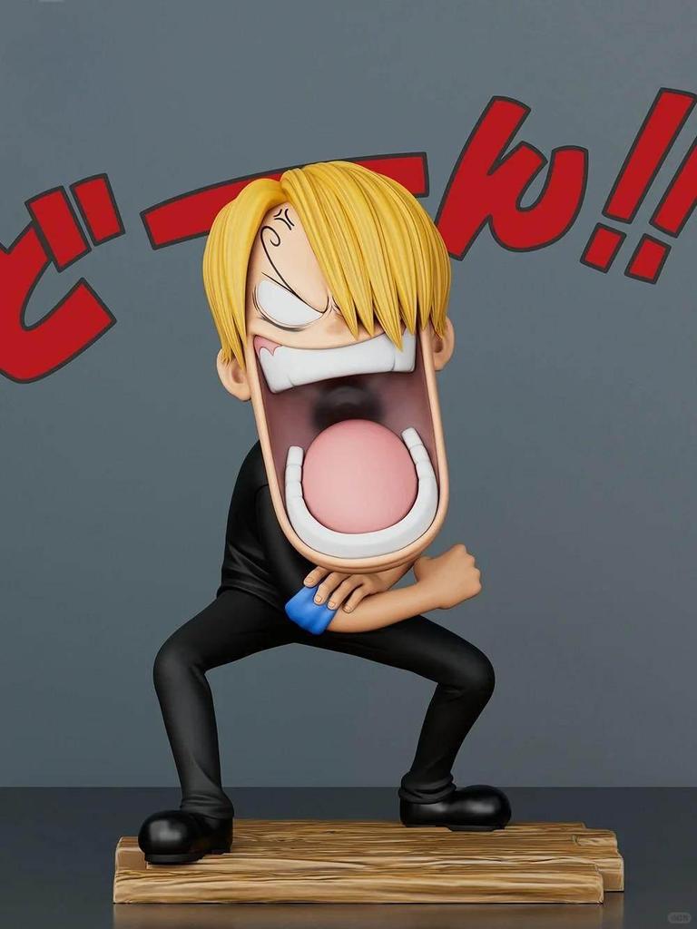 One Piece Q Version Sitting Pose Luffy, Zoro, Sanji Figures - Trendy Play Doll Model Toy Ornament