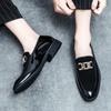 Fashion Italian Fashion Leather Shoes Moccasins For Men Casual Man Pointed Fashion Wedding Black Skin Male Business Formal Shoes