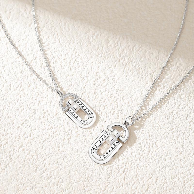 Bao Yi Long S925 Silver Couples' Clavicle Necklaces - Forever Love Jewelry for Valentine’s Day