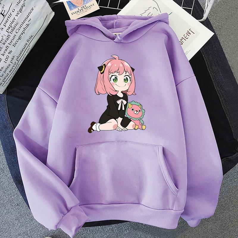New Anime Anya Forger Hoodies Women Girl Long Sleeve Sweatshirt Female Casual Loose Hoodies Fashion Pullovers Tops