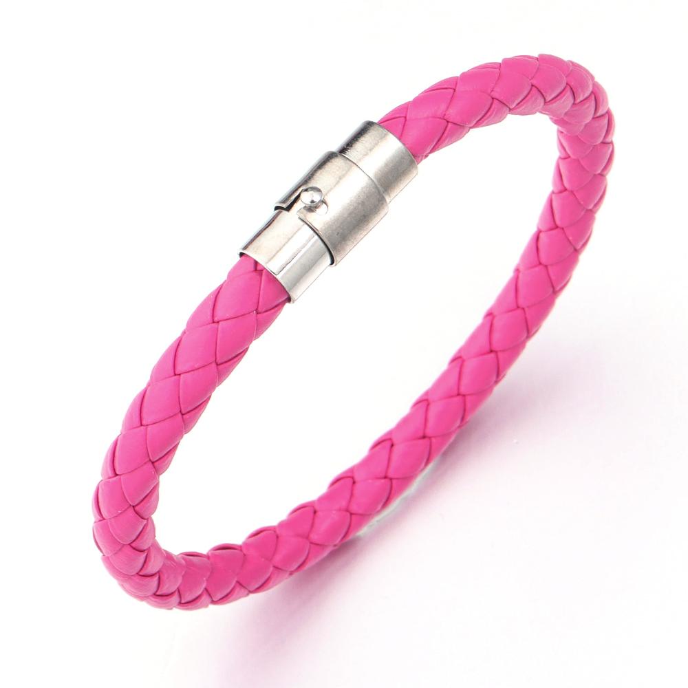 1pc Fashion Design PU Leather Cord Bracelet 19/21cm Copper Magnetic Clasp Bracelet For Men Women Valentine's Day Jewelry Gifts