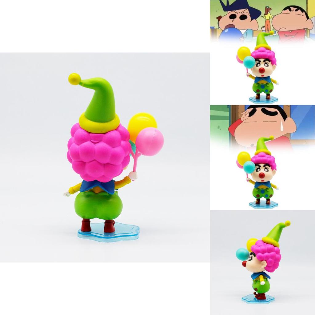 Charming Crayon Shin-chan Collectible Pvc Figure Colorful Clown Pink Ball Gift Display